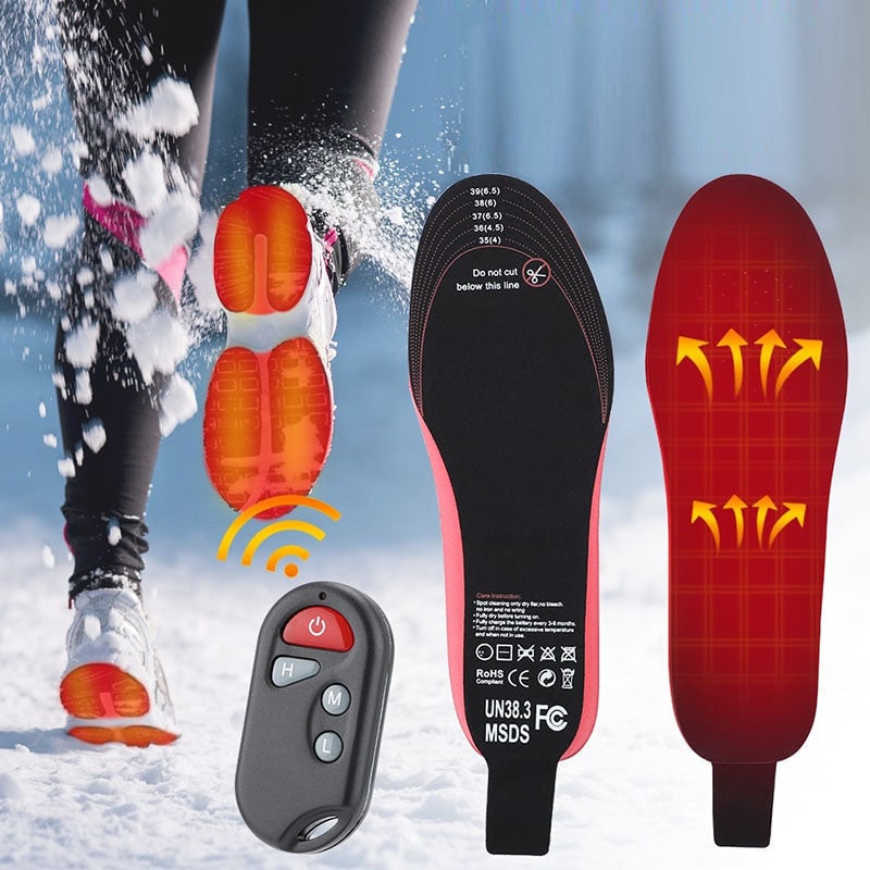 Rechargeable Arch-Support Heated Insoles with Remote Control for Plantar Fasciitis Relief | Thomler