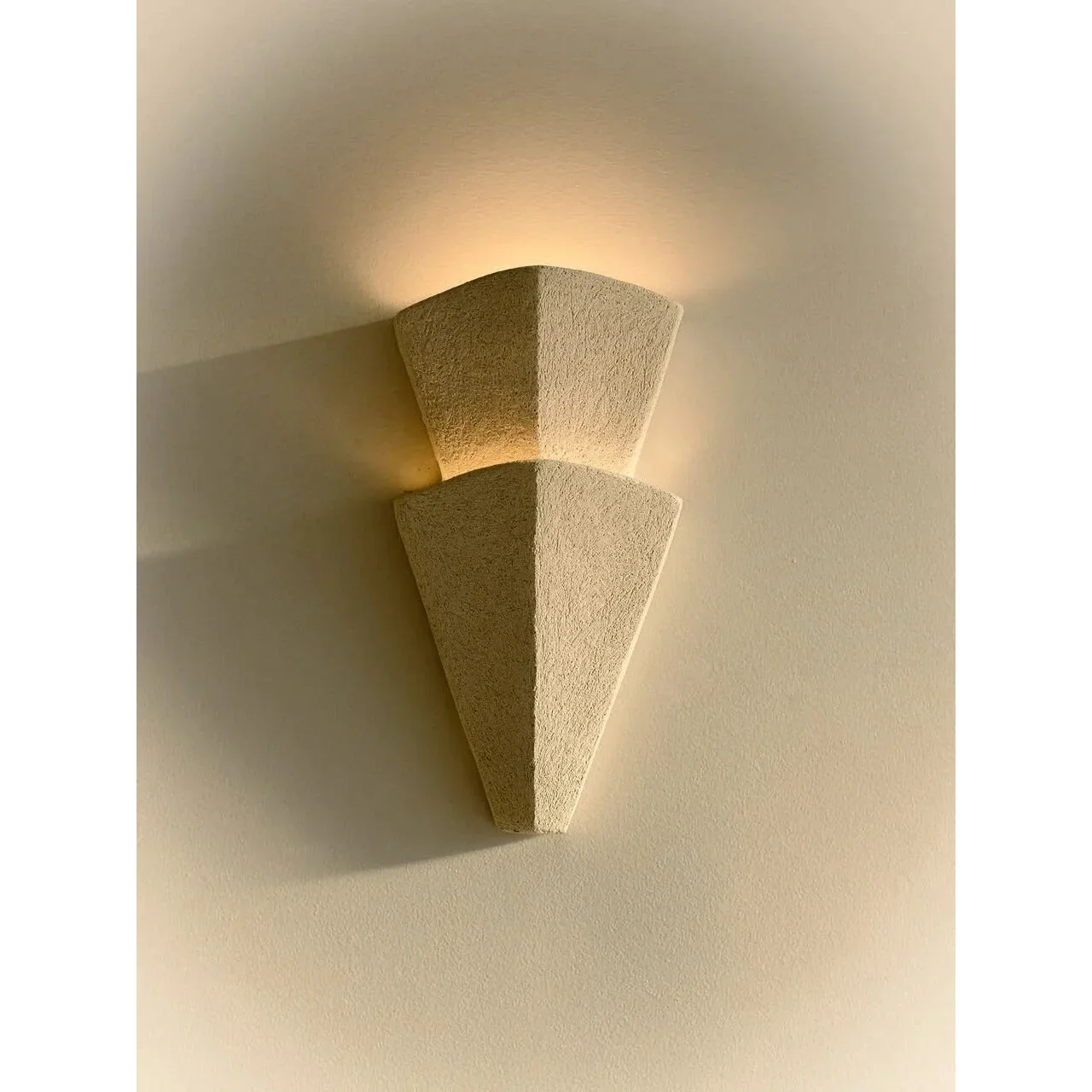 Wall Lamp Plaster 22.4 in Sculptural Warm White Bedroom Hallway Minimalist Sconce Lighting Fixture | Thomler
