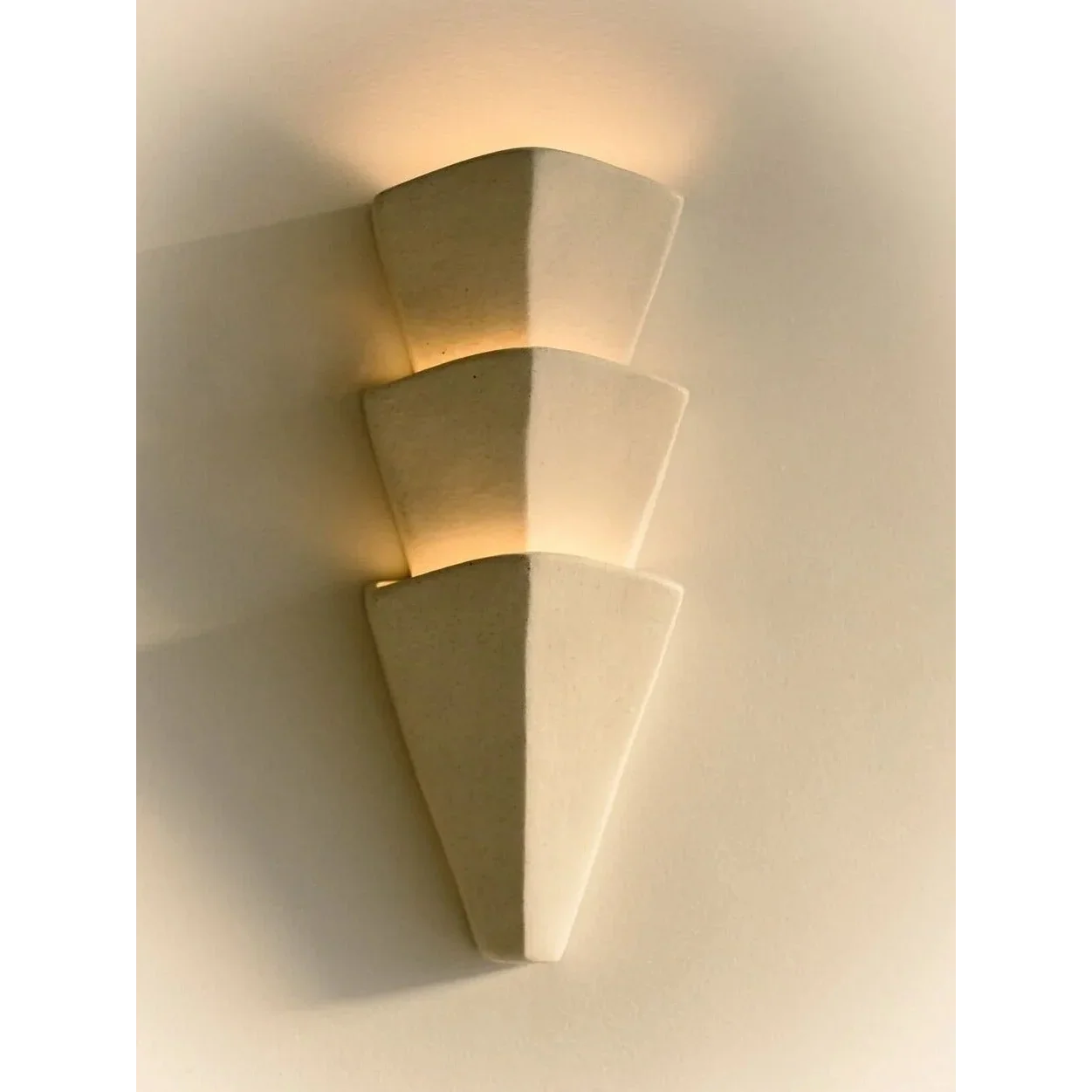 Wall Lamp Plaster 22.4 in Sculptural Warm White Bedroom Hallway Minimalist Sconce Lighting Fixture | Thomler