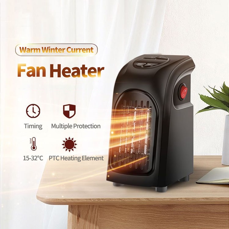 Compact Wall-Plug Space Heater with Digital Temperature Display & Ceramic Elements | Thomler