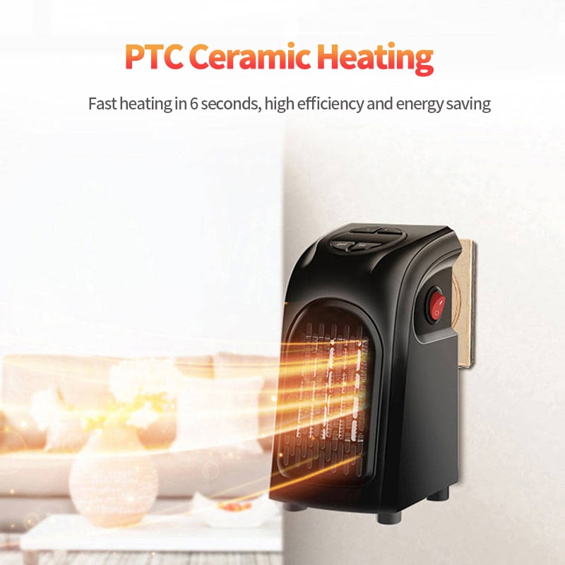 Compact Wall-Plug Space Heater with Digital Temperature Display & Ceramic Elements | Thomler