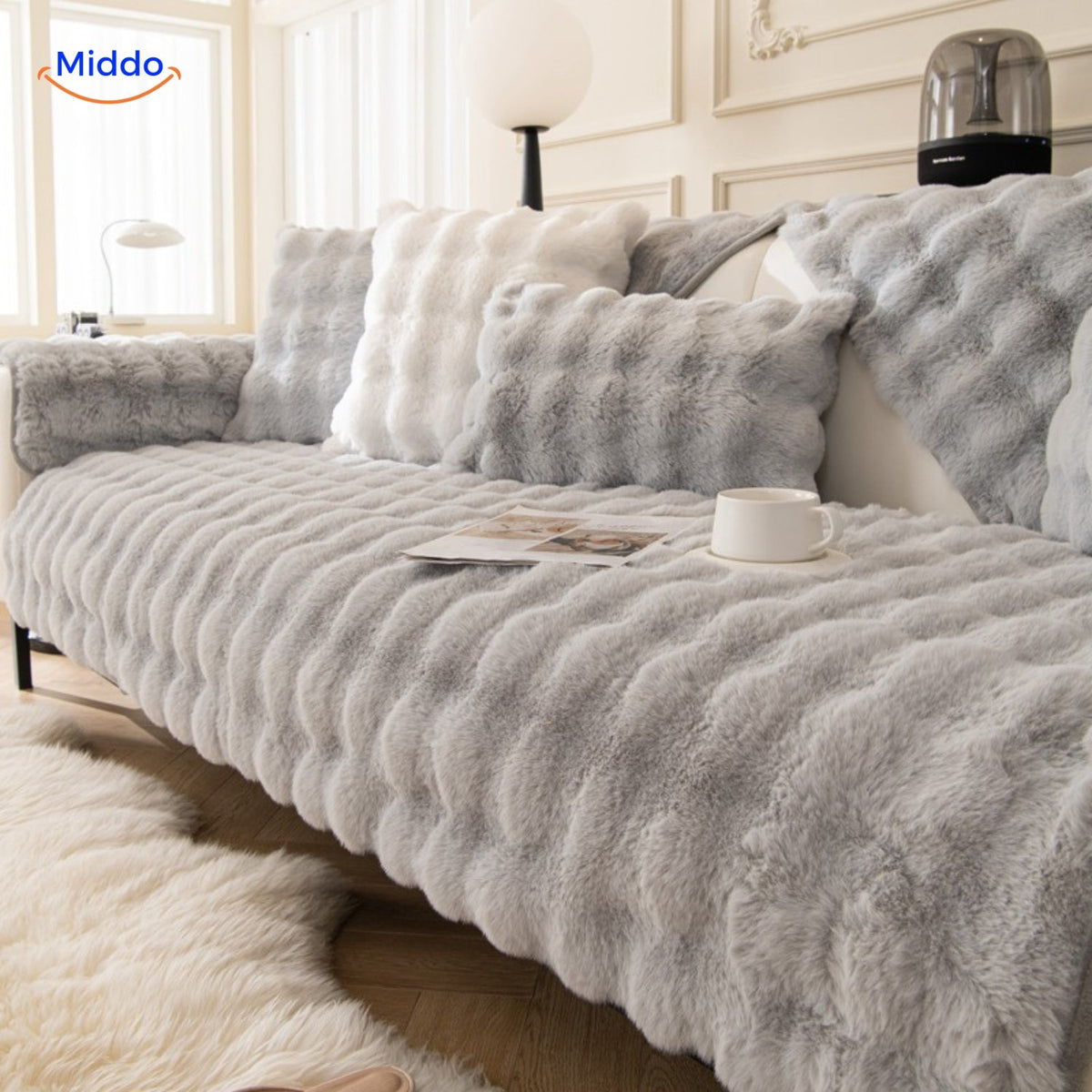 Soft Plush Furniture Throws for Sofas & Chairs – Winter Couch Protectors with Non-Slip Backing | Thomler