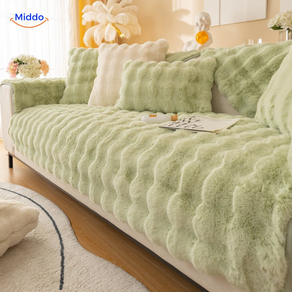 Soft Plush Furniture Throws for Sofas & Chairs – Winter Couch Protectors with Non-Slip Backing | Thomler