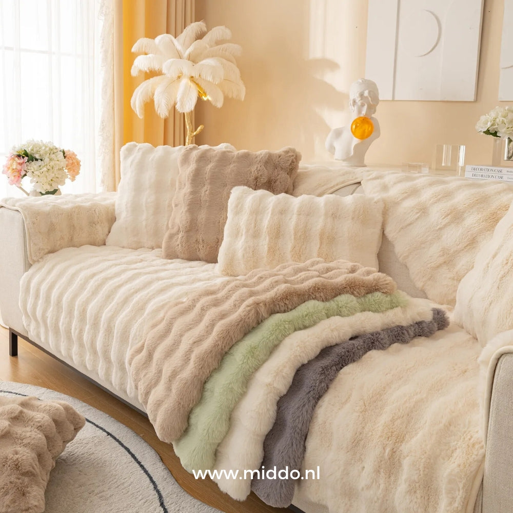 Soft Plush Furniture Throws for Sofas & Chairs – Winter Couch Protectors with Non-Slip Backing | Thomler
