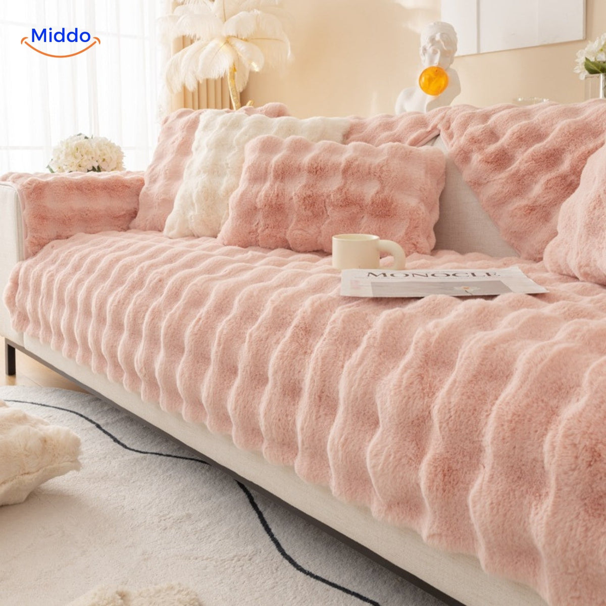 Soft Plush Furniture Throws for Sofas & Chairs – Winter Couch Protectors with Non-Slip Backing | Thomler