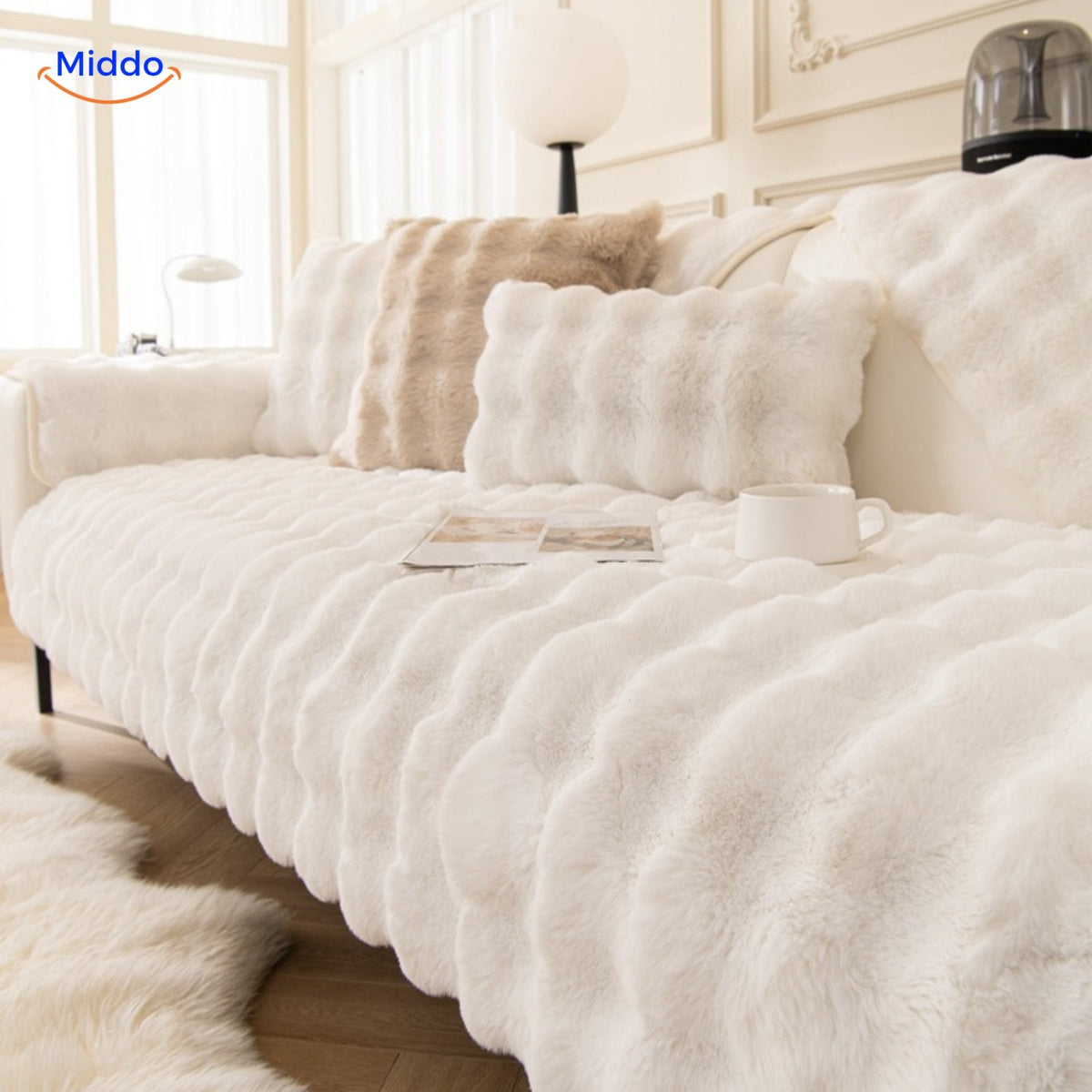 Soft Plush Furniture Throws for Sofas & Chairs – Winter Couch Protectors with Non-Slip Backing | Thomler