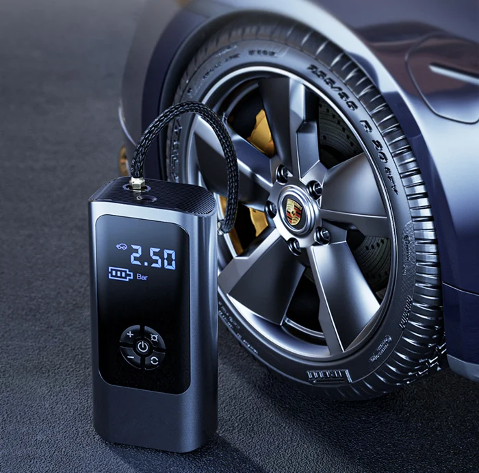 Portable Tire Inflator with Rechargeable Battery – Digital 150 PSI Auto Shutoff Air Pump for Car, Bike, Motorcycle | Thomler