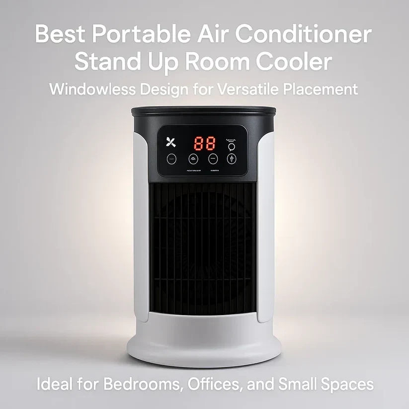 Personal Evaporative Cooler with Humidifier 5-in-1 Compact Floor Standing Unit 18W Quiet Desktop Cooling Fan for Home Office Bedroom Dorm | Thomler