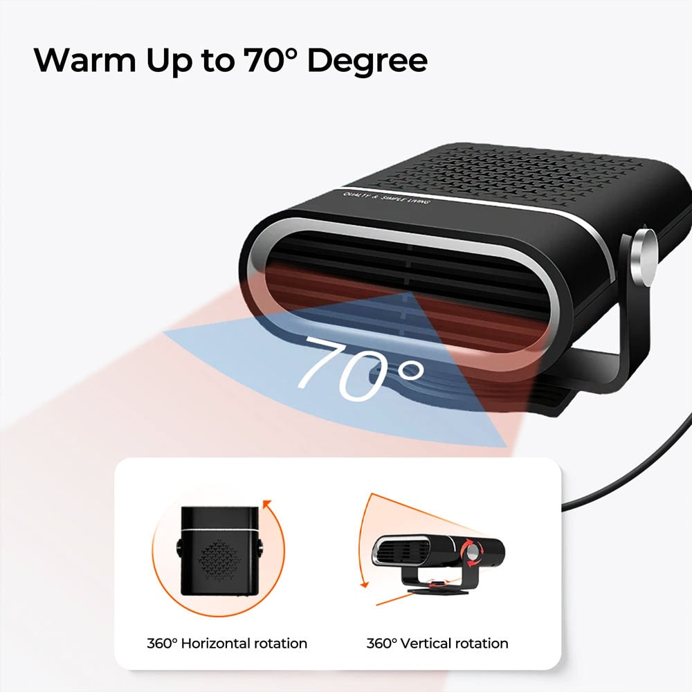 12V Vehicle Cabin Heater with Plug-In Power and Adjustable Airflow | Thomler