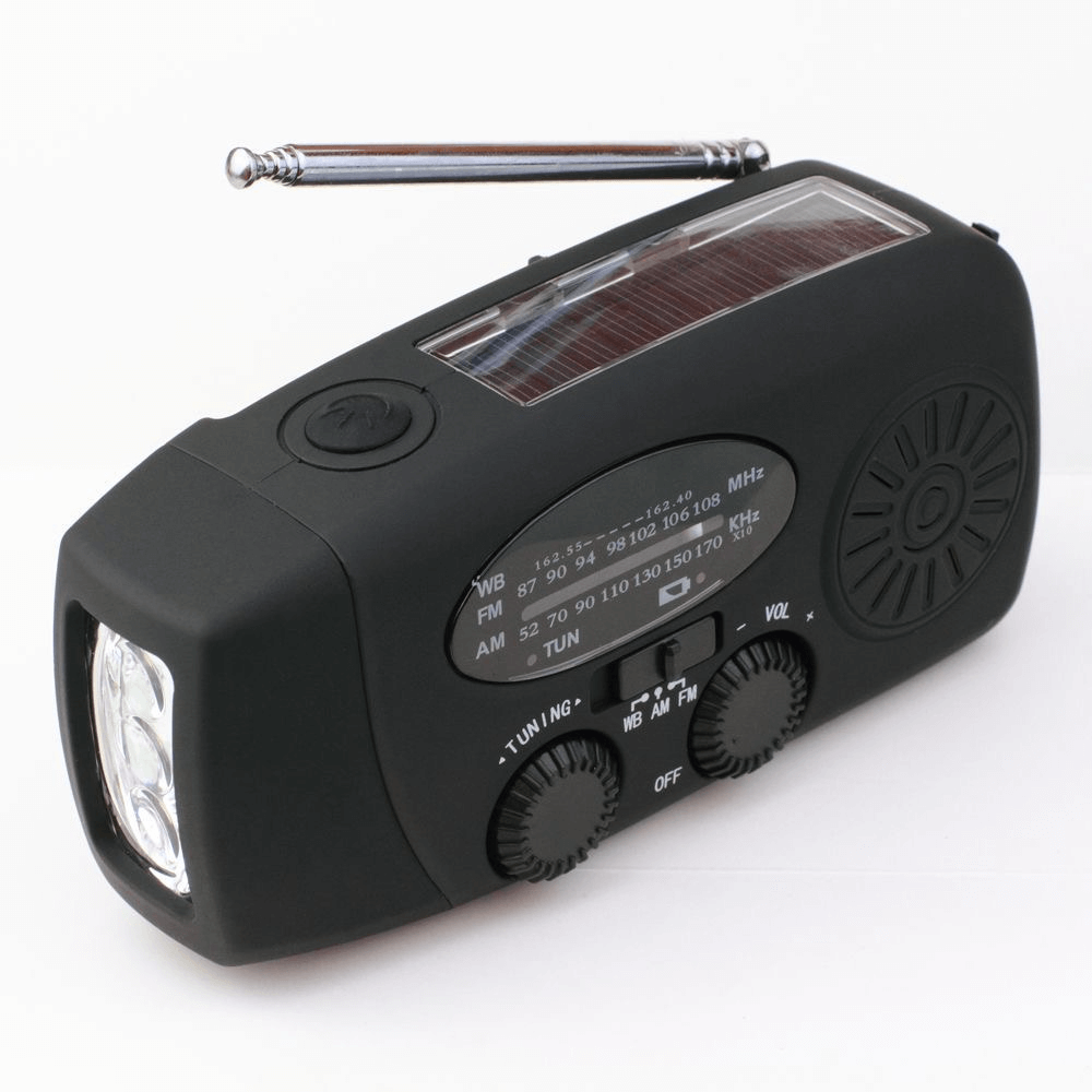 Emergency Hand-Crank Radio with Solar Power, Flashlight & Phone Charger for Camping, Blackouts & Outdoor Survival | Thomler