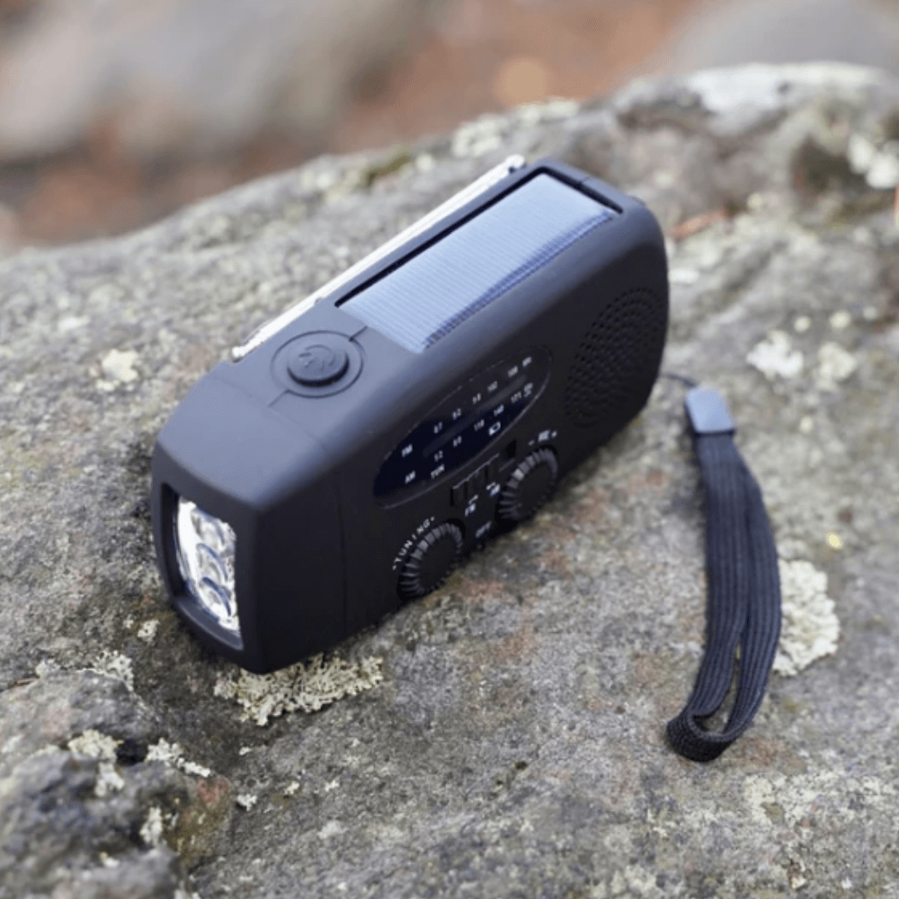 Emergency Hand-Crank Radio with Solar Power, Flashlight & Phone Charger for Camping, Blackouts & Outdoor Survival | Thomler