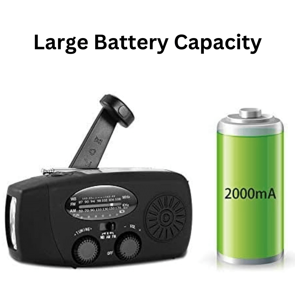 Emergency Hand-Crank Radio with Solar Power, Flashlight & Phone Charger for Camping, Blackouts & Outdoor Survival | Thomler