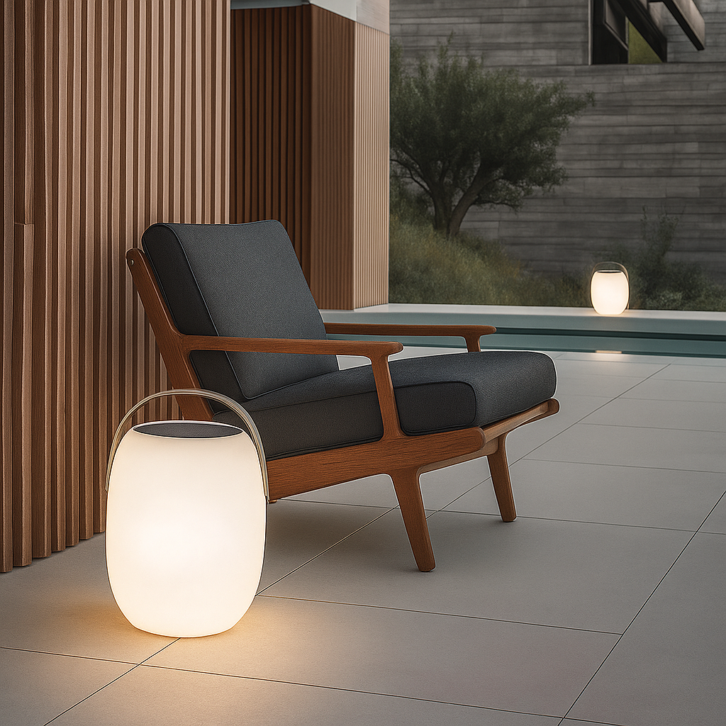 Solar-Powered Portable Outdoor Table Lamp with LED for Patio Deck Garden & Balcony | Thomler