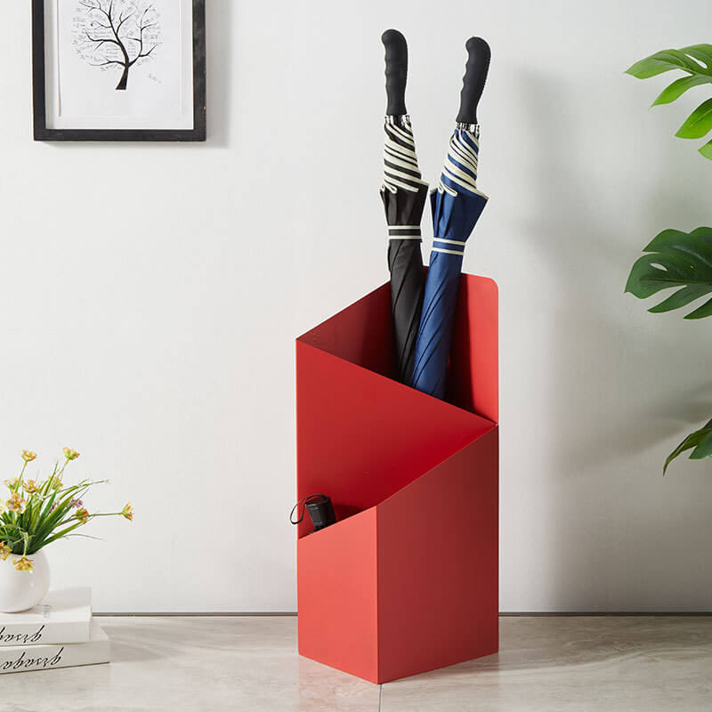 Umbrella Stand Metal 50.0 cm Red Hallway Entrance Storage Rack Modern Scandinavian Wet Umbrella Holder Organiser | Thomler