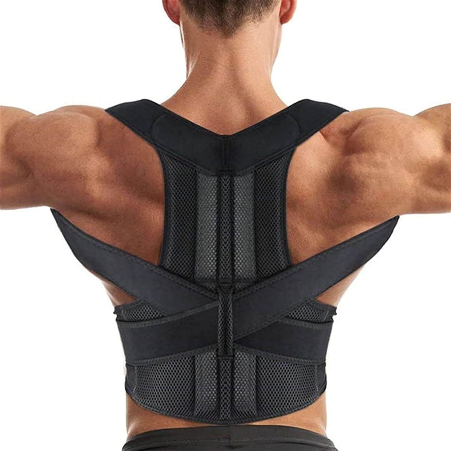 Back Support Brace Posture Corrector Vest for Men & Women with Resistance Band | Thomler