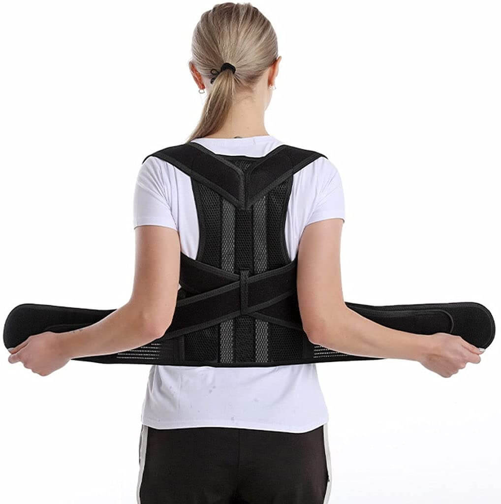 Back Support Brace Posture Corrector Vest for Men & Women with Resistance Band | Thomler