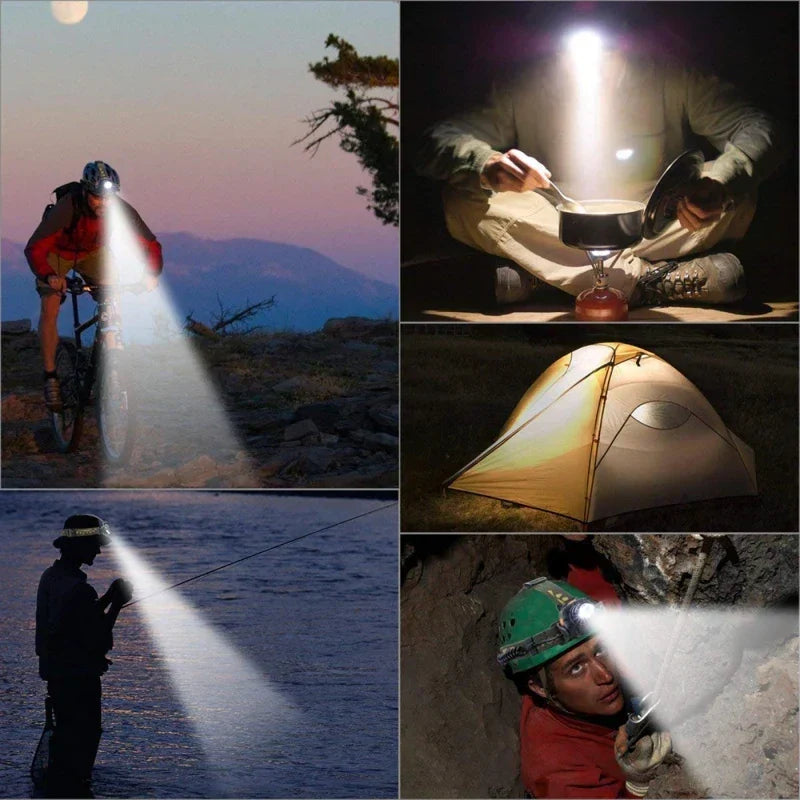 Rechargeable Zoom LED Hands-Free Flashlight for Hiking, Camping & Night Running | Lightweight Headlamp with Adjustable Focus Beam | Thomler