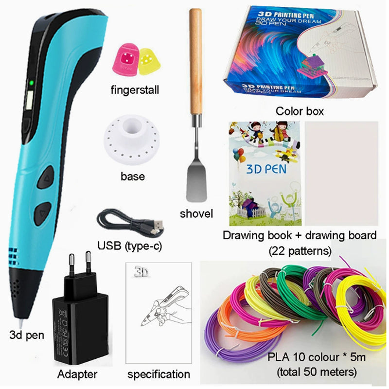 3D Drawing Pen for Kids – Three Speed Levels, Lightweight Design, LCD Monitor, Standard Filament Compatible | Thomler
