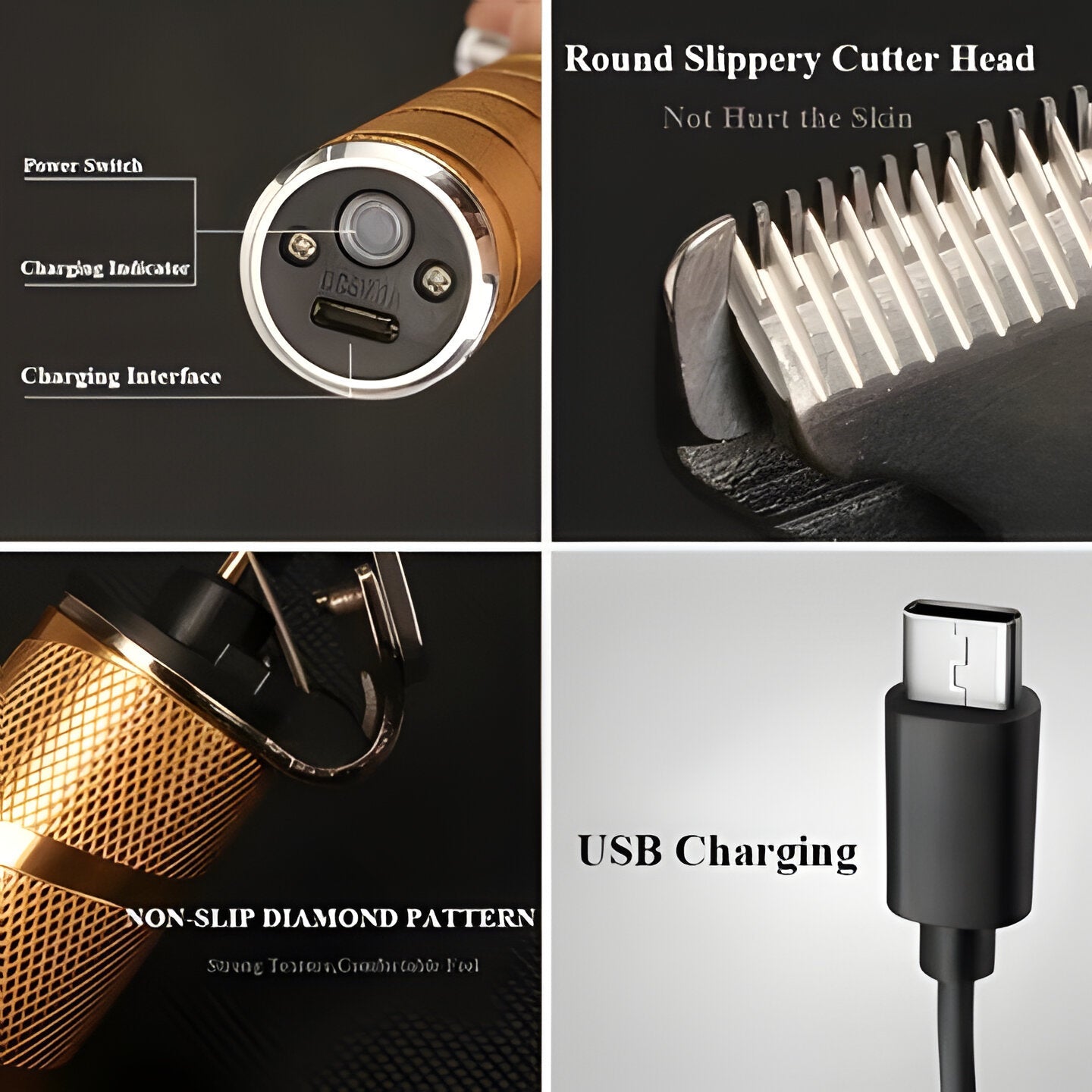 Metal Cordless Hair Trimmer Set with T-Blade Outliner & Foil Shaver for Men – Rechargeable Clippers with Adjustable Lever & 4 Guide Combs fo | Thomler