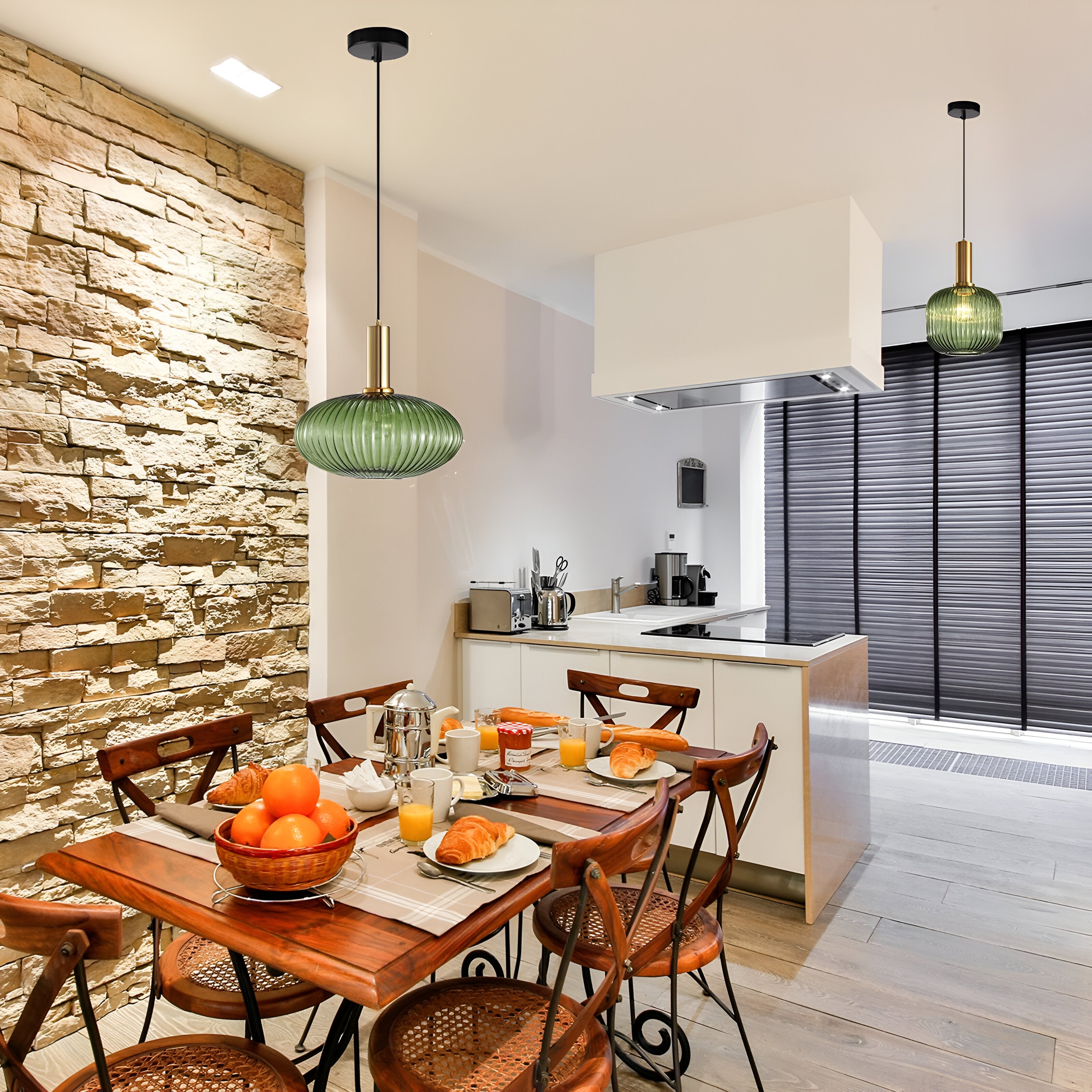 Pendant Light Glass 11.8 in E27 Colored Dining Room Kitchen Island Hanging Ceiling Fixture Vintage Retro | Thomler