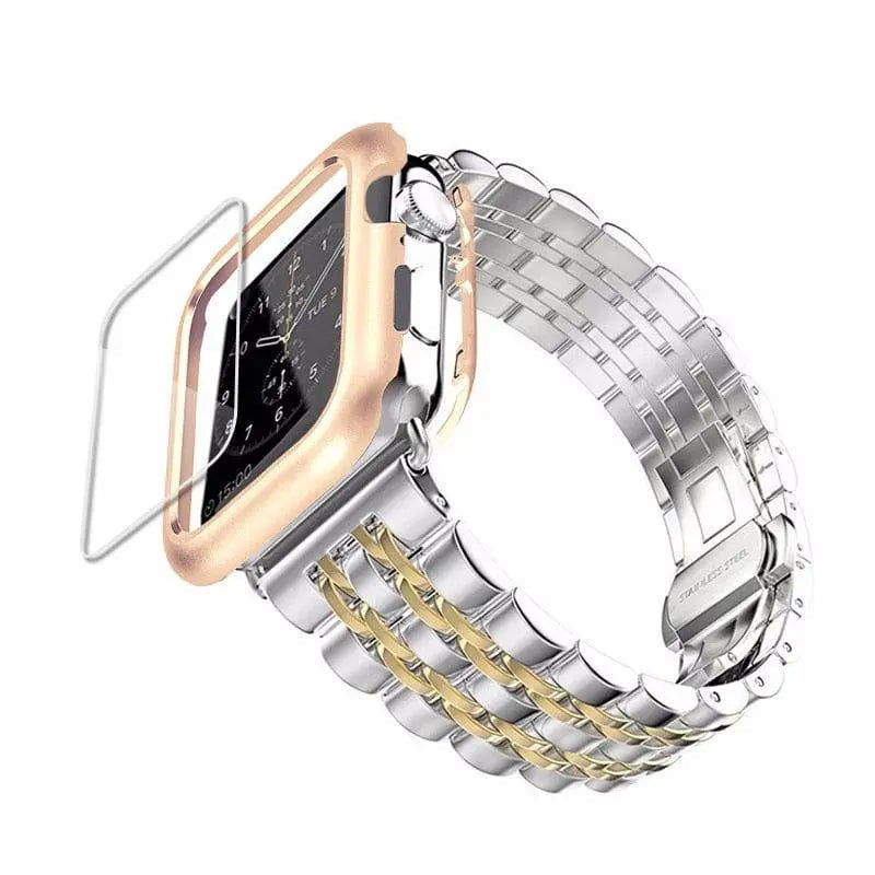 Metal Band and Protective Case Bundle for 38-44mm Apple Watch | Thomler