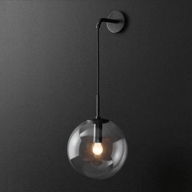 Glass Cylinder Wall Light Fixture Black or Gold Finish for Hallway Bedroom Living Room Entryway Contemporary Indoor Lighting | Thomler