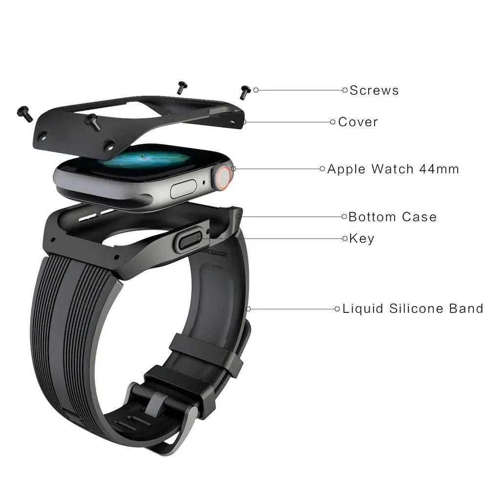 Rugged Protective Case & Band Set for 44mm Apple Watch Series 4/5 – Dual-Layer Defense with Sport Strap | Thomler