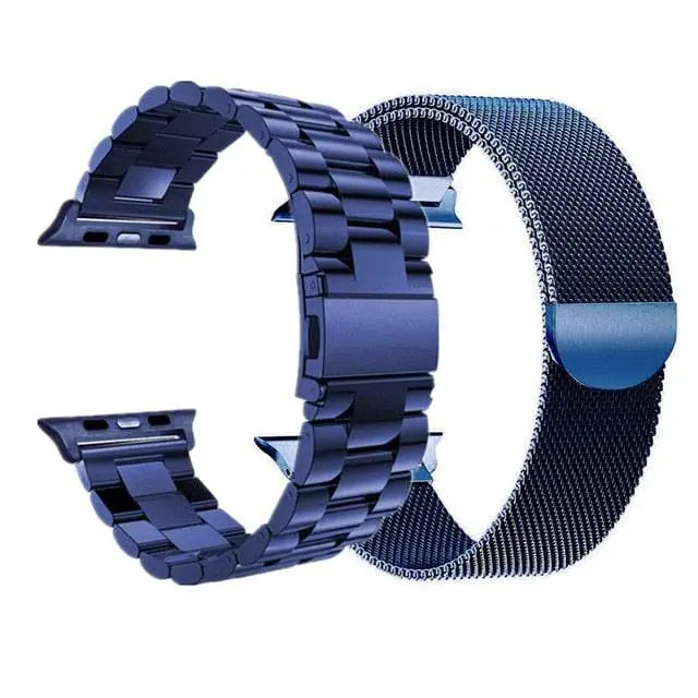 Metal Watchband Twin Pack – Mesh & Link Straps Compatible with 42mm, 46mm, 49mm Smartwatches | Thomler