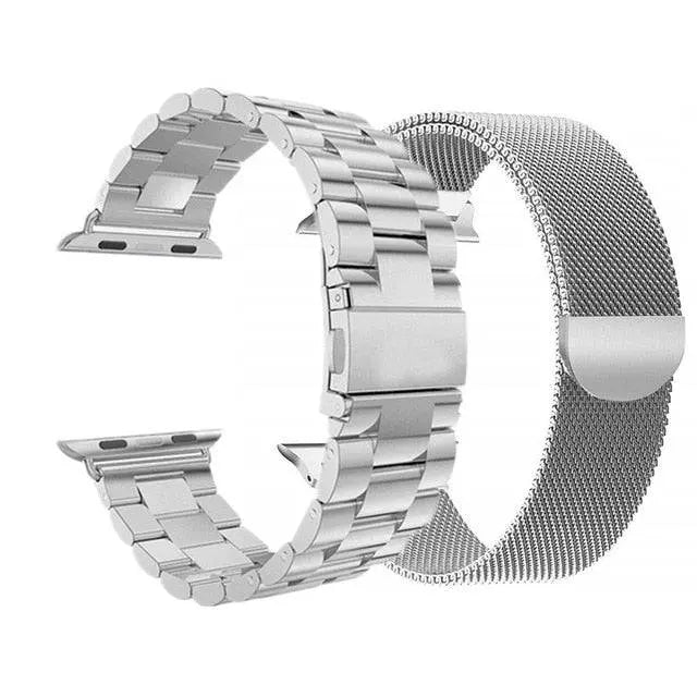 Metal Watchband Twin Pack – Mesh & Link Straps Compatible with 42mm, 46mm, 49mm Smartwatches | Thomler