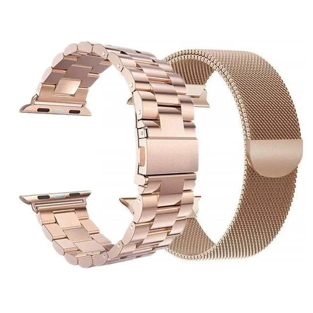 Metal Watchband Twin Pack – Mesh & Link Straps Compatible with 42mm, 46mm, 49mm Smartwatches | Thomler