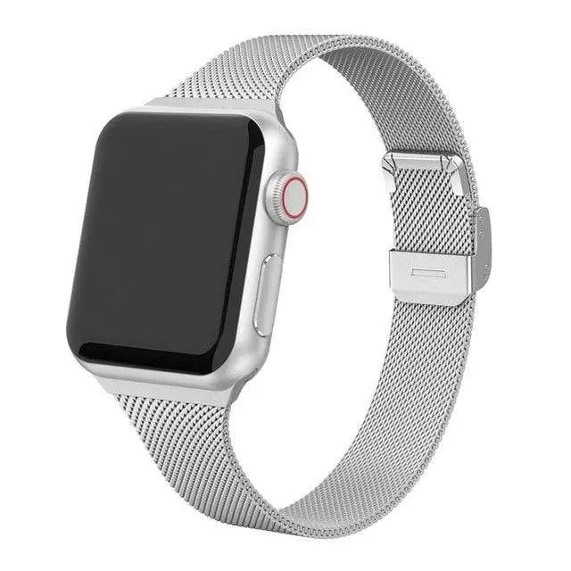 Adjustable Stainless Steel Link Bracelet for Apple Watch – Magnetic Clasp, Multiple Size Options | Thomler
