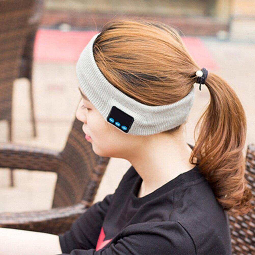 Wireless Bluetooth Headband with Built-In Speakers for Running, Gym & Sleep – Washable Knit Sweatband | Thomler