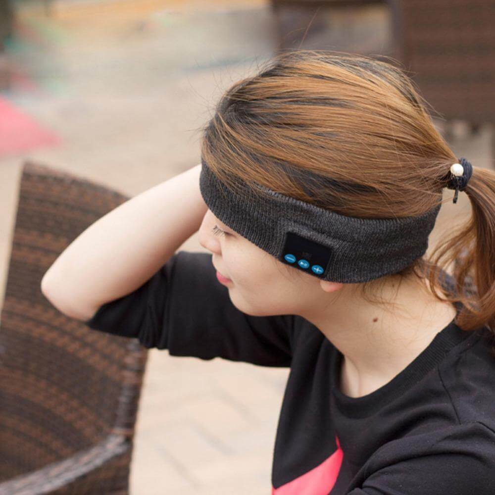 Wireless Bluetooth Headband with Built-In Speakers for Running, Gym & Sleep – Washable Knit Sweatband | Thomler