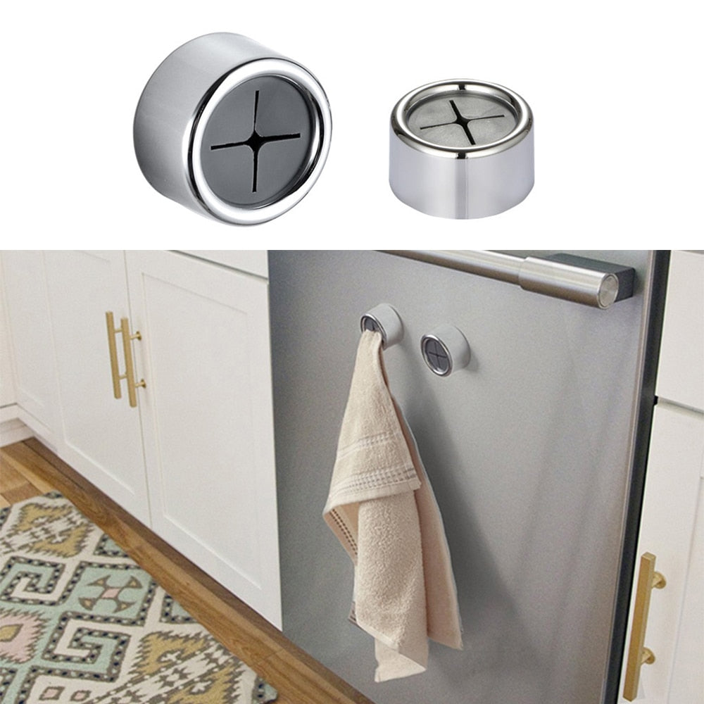 Towel Holder Stainless Steel Set Of 3 Self Adhesive Silver Kitchen Bathroom Wall Organiser Hookless Cloth Rack | Thomler