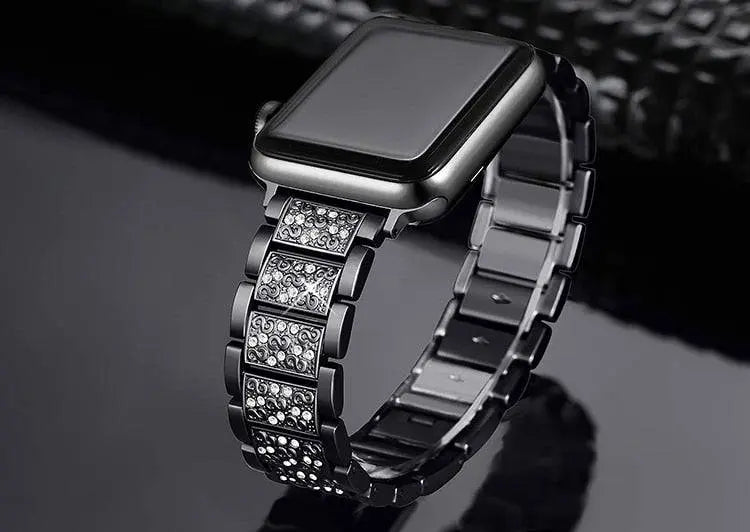Embellished Steel Band + Protective Case Set for Apple Watch Series (38mm–44mm) – Coordinated Finish | Thomler