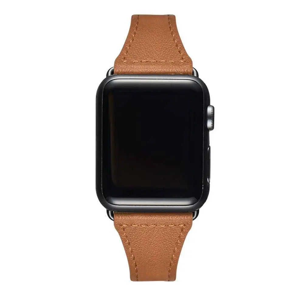 Slim Cowhide Strap for Apple Watch – Adjustable Butterfly Clasp Band for Women | Thomler