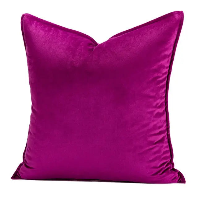 Cushion Cover Velvet 45.0 cm x 45.0 cm Beige Sofa Bedroom Decorative Throw Pillow Case Hidden Zip | Thomler