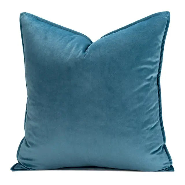 Cushion Cover Velvet 45.0 cm x 45.0 cm Beige Sofa Bedroom Decorative Throw Pillow Case Hidden Zip | Thomler
