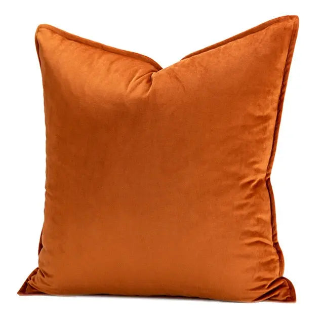 Cushion Cover Velvet 45.0 cm x 45.0 cm Beige Sofa Bedroom Decorative Throw Pillow Case Hidden Zip | Thomler