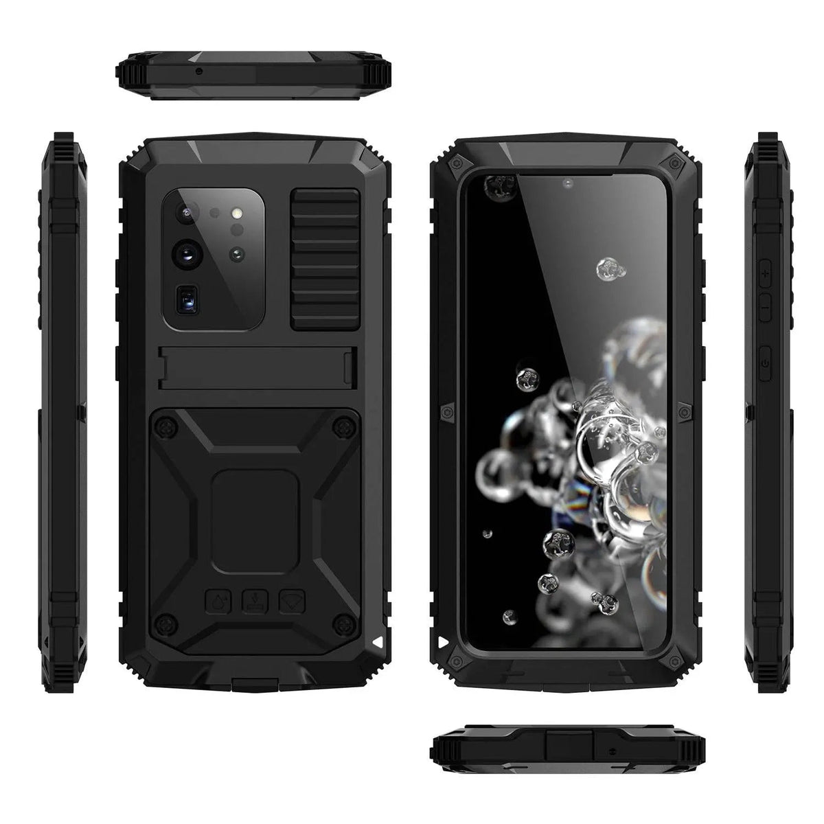 Heavy-Duty Aluminum Galaxy S20 Plus & Ultra Case with Tempered Glass Screen – Full-Body Drop Protection for Samsung | Thomler