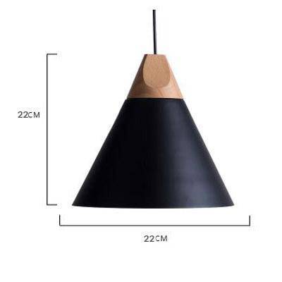 Conical Wood & Aluminum Pendant Light – Vintage Industrial Hanging Fixture for Dining Room, Kitchen & Living Room – E27 Socket, Adjustable | Thomler