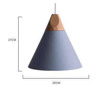 Conical Wood & Aluminum Pendant Light – Vintage Industrial Hanging Fixture for Dining Room, Kitchen & Living Room – E27 Socket, Adjustable | Thomler
