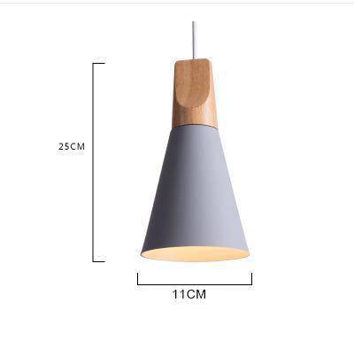 Conical Wood & Aluminum Pendant Light – Vintage Industrial Hanging Fixture for Dining Room, Kitchen & Living Room – E27 Socket, Adjustable | Thomler