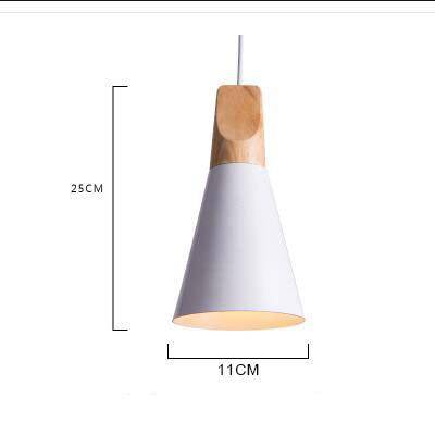 Conical Wood & Aluminum Pendant Light – Vintage Industrial Hanging Fixture for Dining Room, Kitchen & Living Room – E27 Socket, Adjustable | Thomler