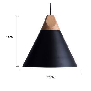Conical Wood & Aluminum Pendant Light – Vintage Industrial Hanging Fixture for Dining Room, Kitchen & Living Room – E27 Socket, Adjustable | Thomler