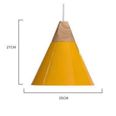 Conical Wood & Aluminum Pendant Light – Vintage Industrial Hanging Fixture for Dining Room, Kitchen & Living Room – E27 Socket, Adjustable | Thomler