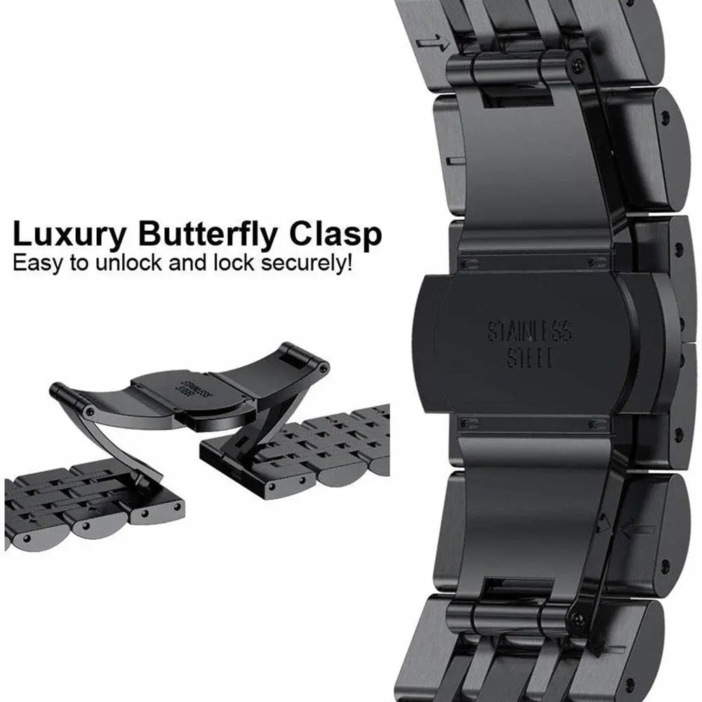 Stainless Steel Watch Strap for Galaxy Watch 4/5/6 – Adjustable Metal Band with Secure Clasp & Multiple Finish Options | Thomler