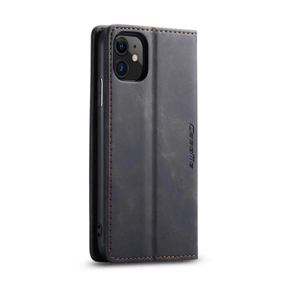 Folio Wallet iPhone Case – Leather-Finish Cover with Card Slots for iPhone 11, 11 Pro & Pro Max – Protective Edge Cover, Camera Cutout & | Thomler