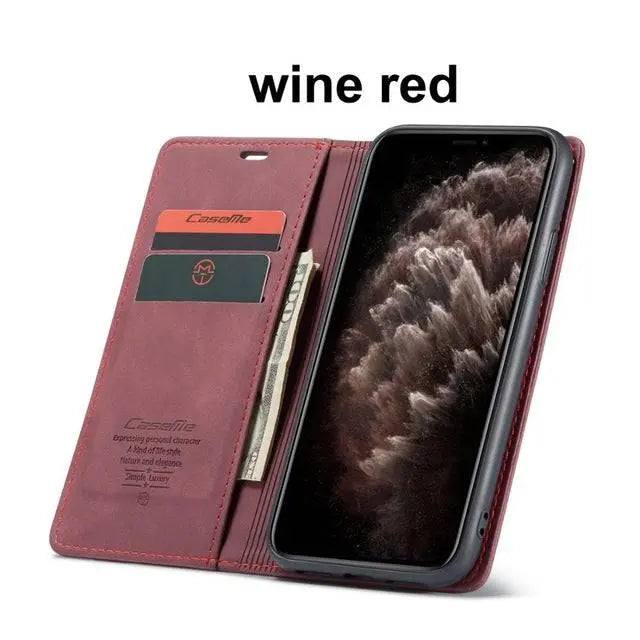 Folio Wallet iPhone Case – Leather-Finish Cover with Card Slots for iPhone 11, 11 Pro & Pro Max – Protective Edge Cover, Camera Cutout & | Thomler