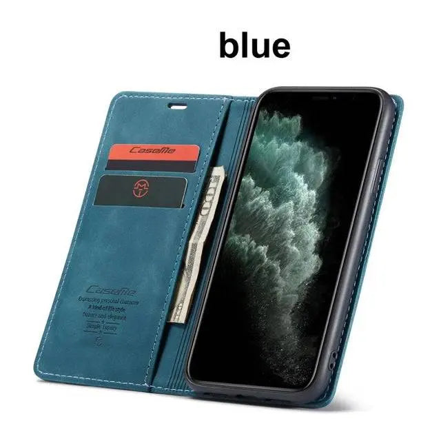Folio Wallet iPhone Case – Leather-Finish Cover with Card Slots for iPhone 11, 11 Pro & Pro Max – Protective Edge Cover, Camera Cutout & | Thomler